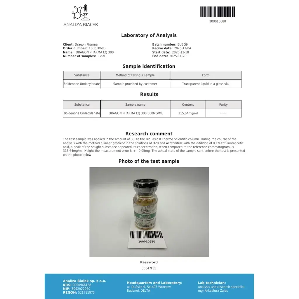 eq 300 lab test report