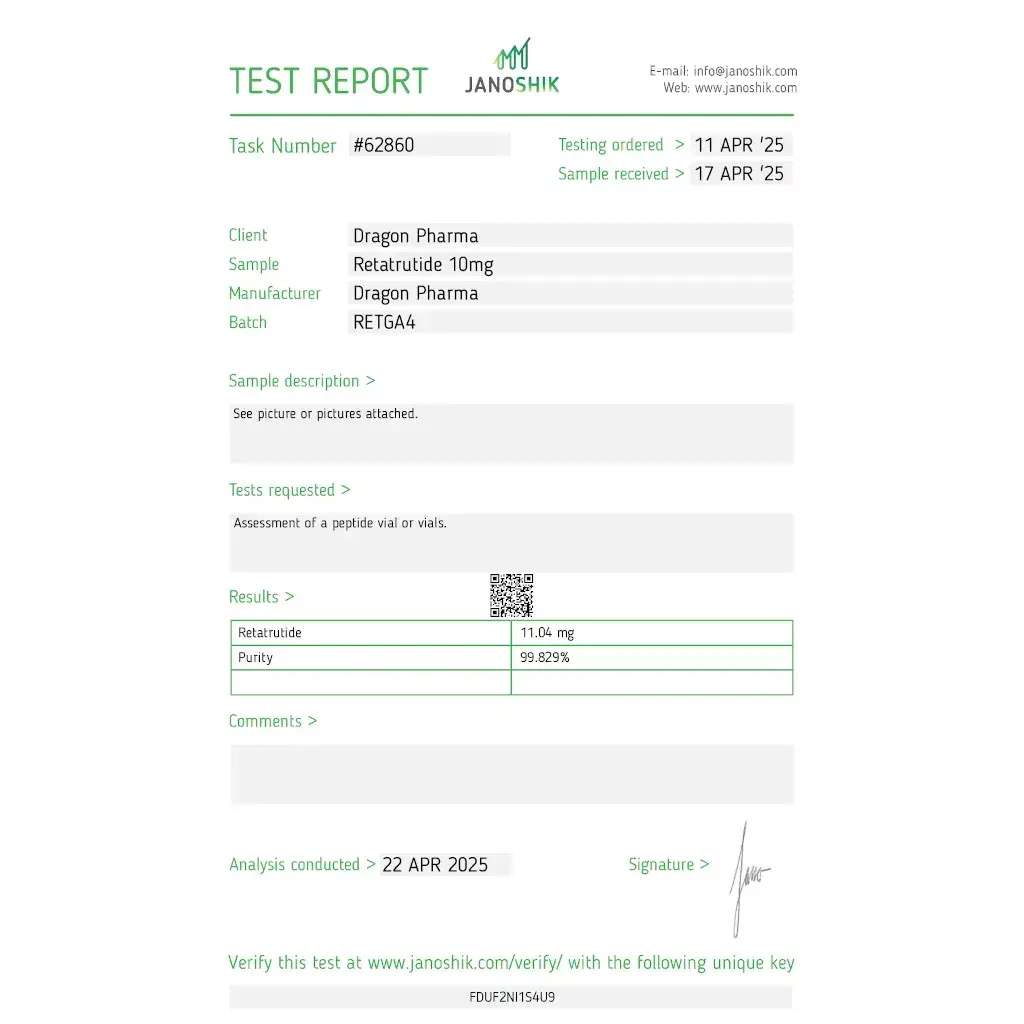 retatrutide lab test report